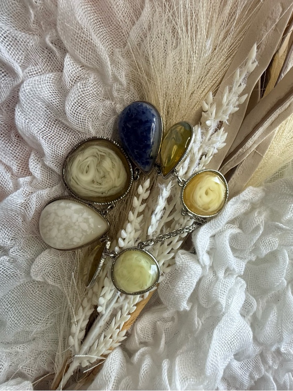 Women’s Multi-Color Resin Drop Bracelet - Silver Tone